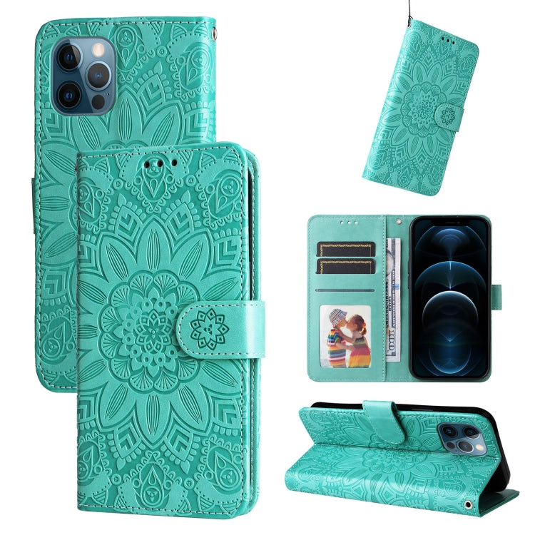 Embossed Sunflower Leather Phone Case, For iPhone 12 mini, For iPhone 12 / 12 Pro, For iPhone 12 Pro Max, For iPhone 11