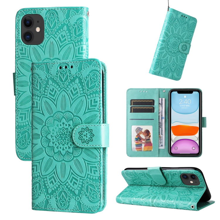 Embossed Sunflower Leather Phone Case, For iPhone 12 mini, For iPhone 12 / 12 Pro, For iPhone 12 Pro Max, For iPhone 11