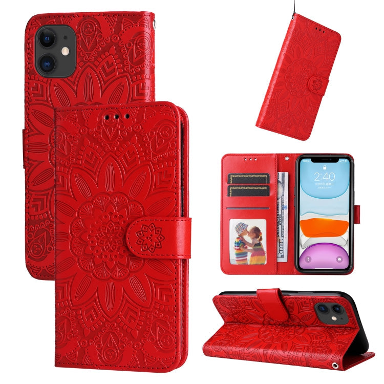 Embossed Sunflower Leather Phone Case, For iPhone 12 mini, For iPhone 12 / 12 Pro, For iPhone 12 Pro Max, For iPhone 11