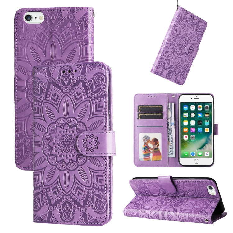 Embossed Sunflower Leather Phone Case, For iPhone XS Max, For iPhone SE 2022 / SE 2020 / 7 / 8, For iPhone 7 Plus / 8 Plus