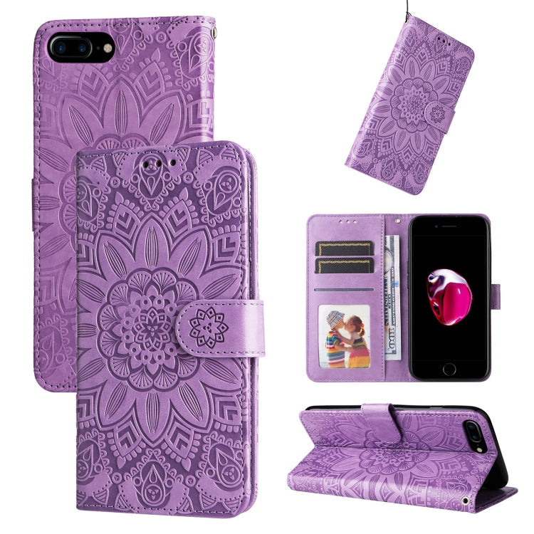 Embossed Sunflower Leather Phone Case, For iPhone XS Max, For iPhone SE 2022 / SE 2020 / 7 / 8, For iPhone 7 Plus / 8 Plus