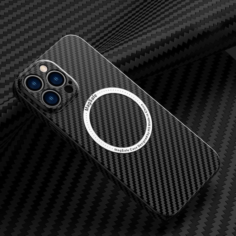 Carbon Fiber Texture MagSafe Magnetic Phone Case, For iPhone 14, For iPhone 14 Plus, For iPhone 14 Pro