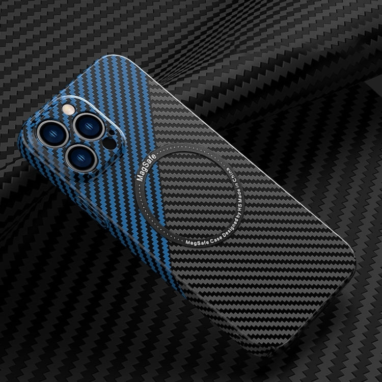 Carbon Fiber Texture MagSafe Magnetic Phone Case, For iPhone 14, For iPhone 14 Plus, For iPhone 14 Pro