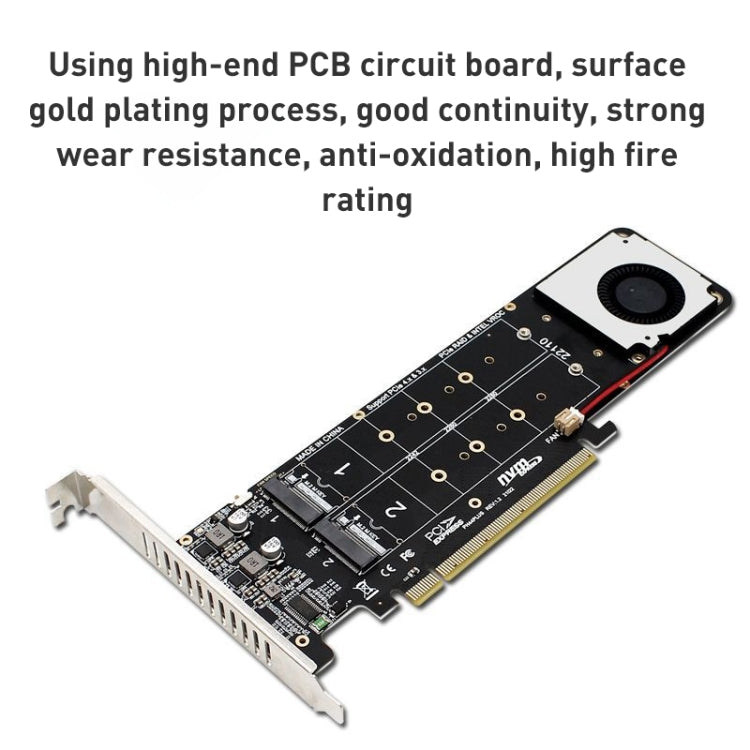 PCIe X16 to M.2 M-key NVMEx4 SSD RAID Converter Card, PCIe X16 to M.2