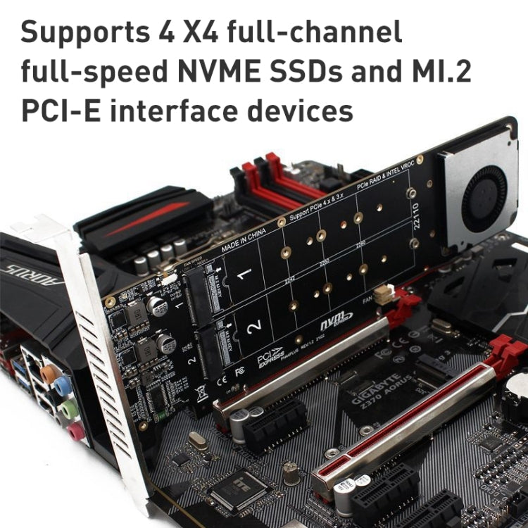 PCIe X16 to M.2 M-key NVMEx4 SSD RAID Converter Card, PCIe X16 to M.2