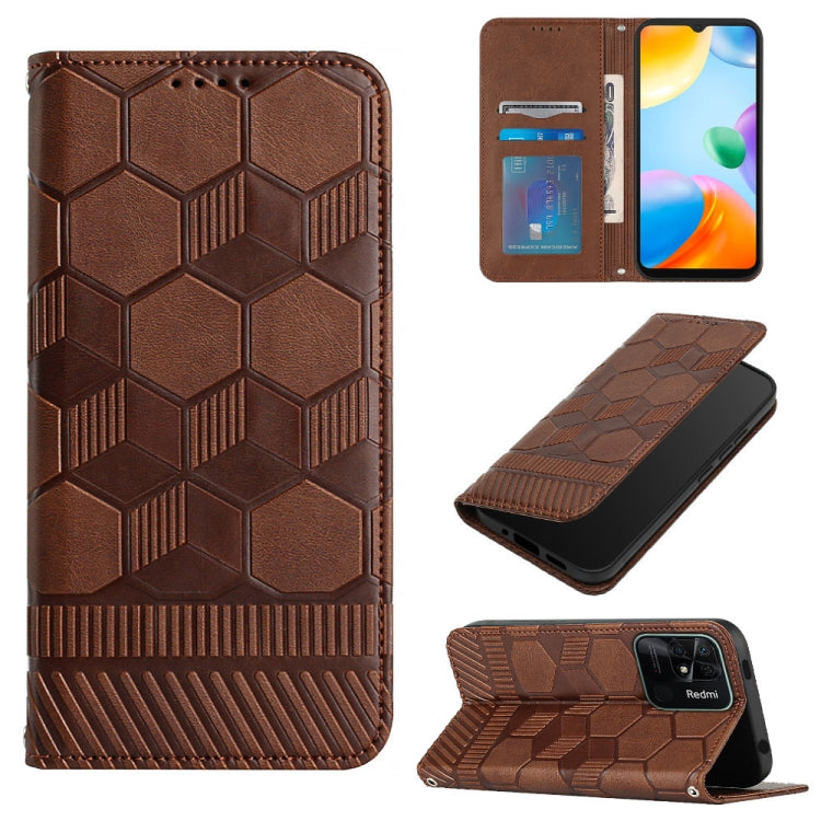 Football Texture Magnetic Leather Flip Phone Case, For Xiaomi Redmi 10C / 10 India, For Xiaomi Redmi 10A, For Xiaomi Redmi Note 11 Global 2022 / Note 11S 4G, For Xiaomi Redmi Note 11 Pro 5G / 4G Global 2022 / Note 11 Pro+ India
