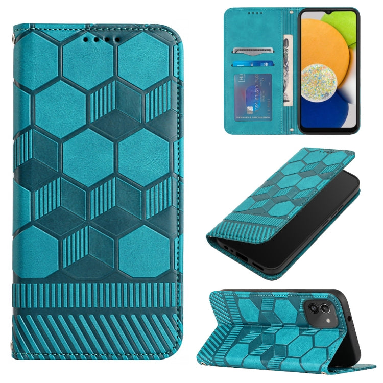 Football Texture Magnetic Leather Flip Phone Case, For Samsung Galaxy A03 164mm, For Samsung Galaxy A03s 164mm India, For Samsung Galaxy A03s 165.8mm US Version, For Samsung Galaxy A03s 166.5mm EU Version