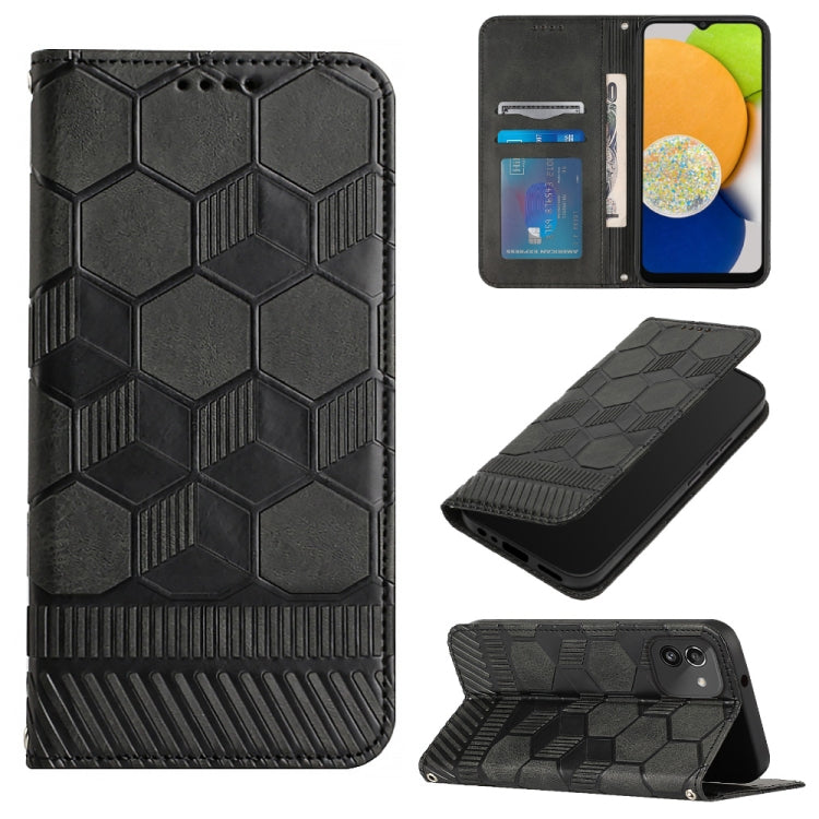 Football Texture Magnetic Leather Flip Phone Case, For Samsung Galaxy A03 164mm, For Samsung Galaxy A03s 164mm India, For Samsung Galaxy A03s 165.8mm US Version, For Samsung Galaxy A03s 166.5mm EU Version