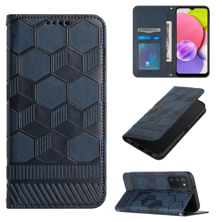 Football Texture Magnetic Leather Flip Phone Case, For Samsung Galaxy A03 164mm, For Samsung Galaxy A03s 164mm India, For Samsung Galaxy A03s 165.8mm US Version, For Samsung Galaxy A03s 166.5mm EU Version