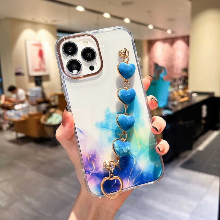 Gold Halo Marble Pattern Case with Bracelet, For iPhone 13 Pro Max, For iPhone 12, For iPhone 12 Pro, For iPhone 12 Pro Max, For iPhone 11, For iPhone 11 Pro Max