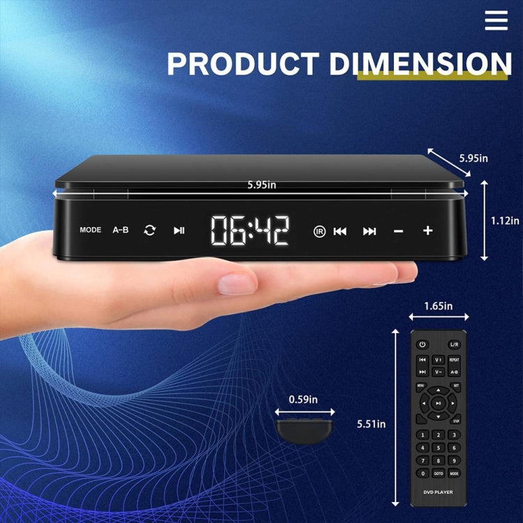 Kecag KC-708 Home Plug-in Mini HD DVD Player, Mini HD DVD Player(Black)