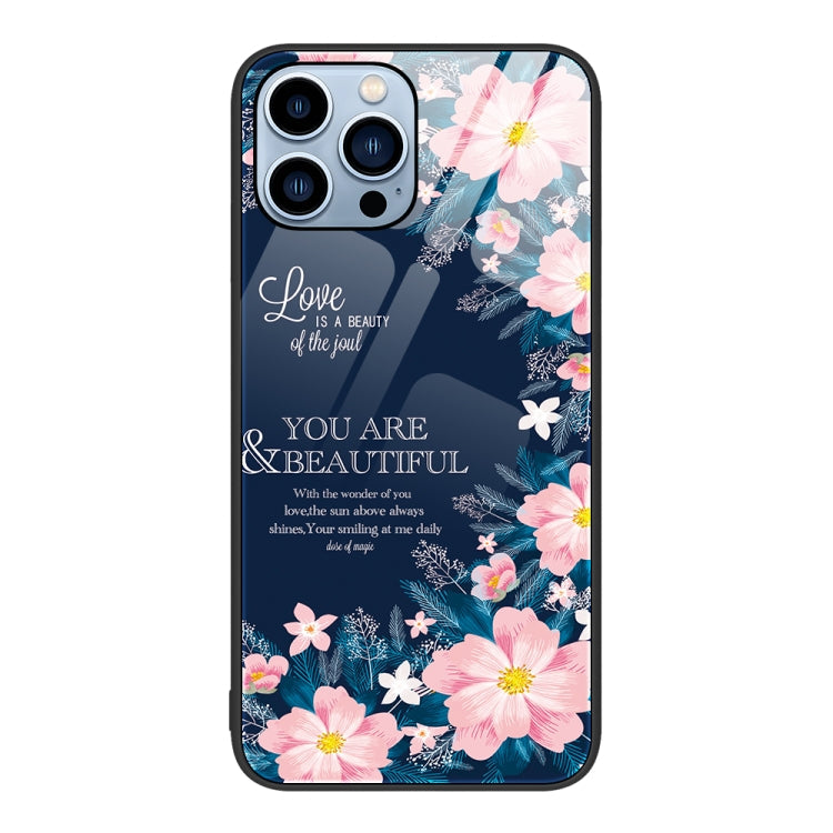 Colorful Painted Glass Phone Case, For iPhone 14 Pro