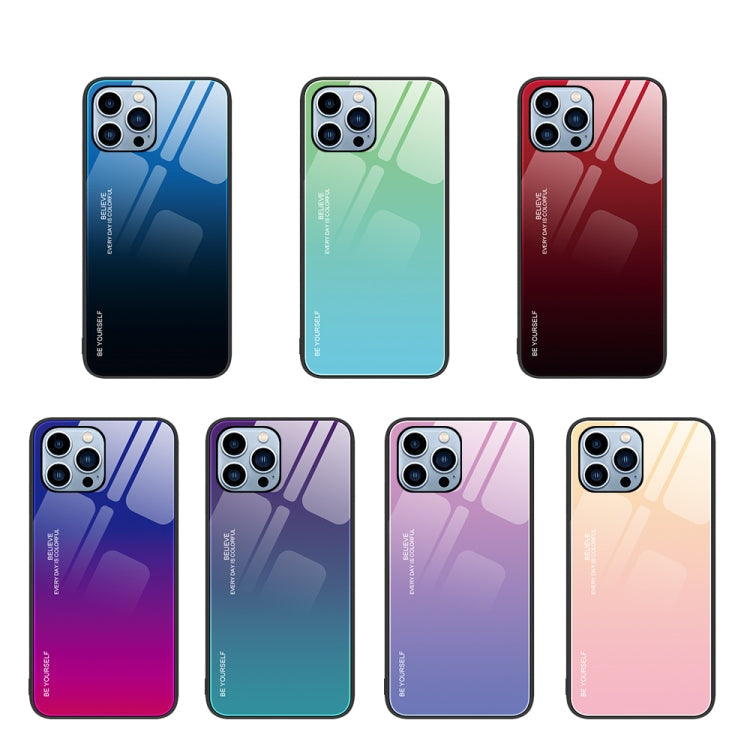 Gradient Color Glass Case, For iPhone 13 Pro, For iPhone 13, For iPhone 14 Plus