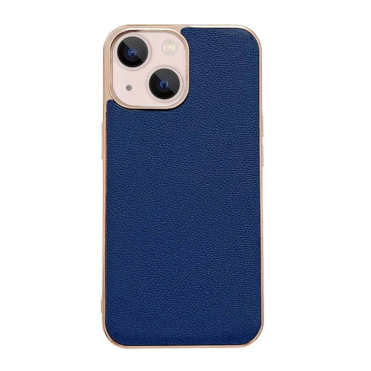 Genuine Leather Luolai Series Nano Electroplating Phone Case, For iPhone 14, For iPhone 14 Plus, For iPhone 14 Pro, For iPhone 14 Pro Max, For iPhone 13, For iPhone 13 Pro