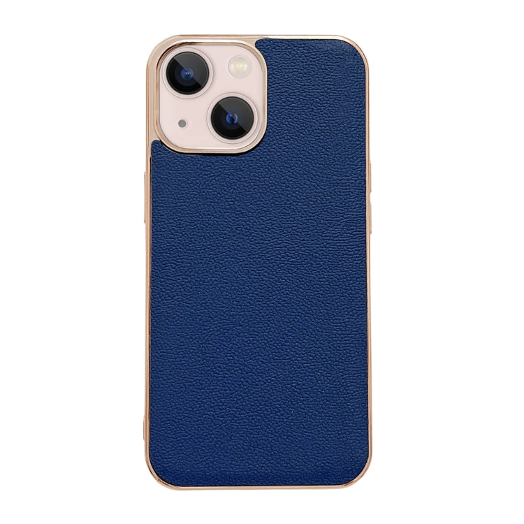 Genuine Leather Luolai Series Nano Electroplating Phone Case, For iPhone 14, For iPhone 14 Plus, For iPhone 14 Pro, For iPhone 14 Pro Max, For iPhone 13, For iPhone 13 Pro