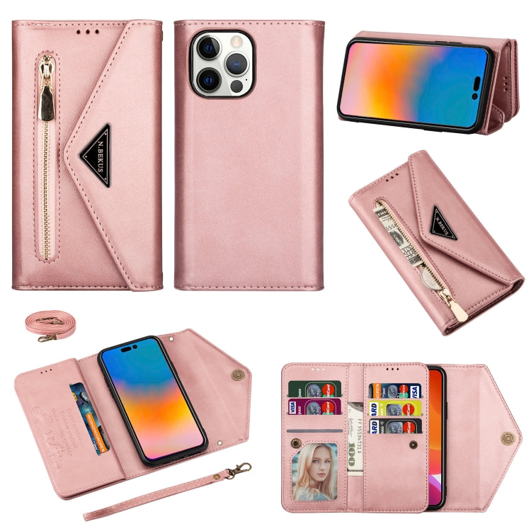 Skin Feel Zipper Horizontal Flip Leather Case, For iPhone 14, For iPhone 14 Max, For iPhone 14 Pro, For iPhone 14 Pro Max
