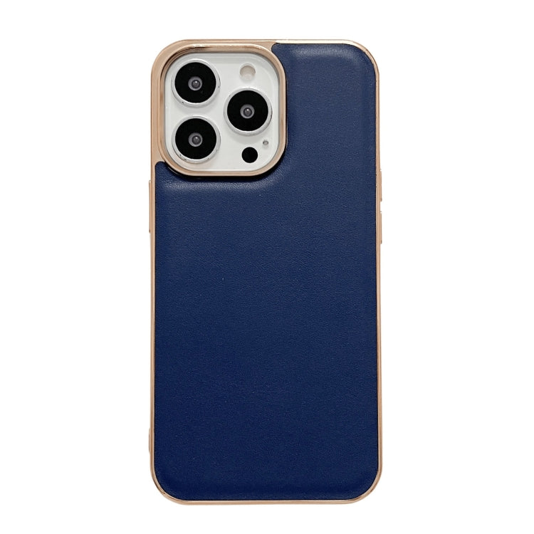Genuine Leather Xiaoya Series Nano Electroplating Phone Case, For iPhone 14, For iPhone 14 Plus, For iPhone 14 Pro, For iPhone 14 Pro Max, For iPhone 13, For iPhone 13 Pro