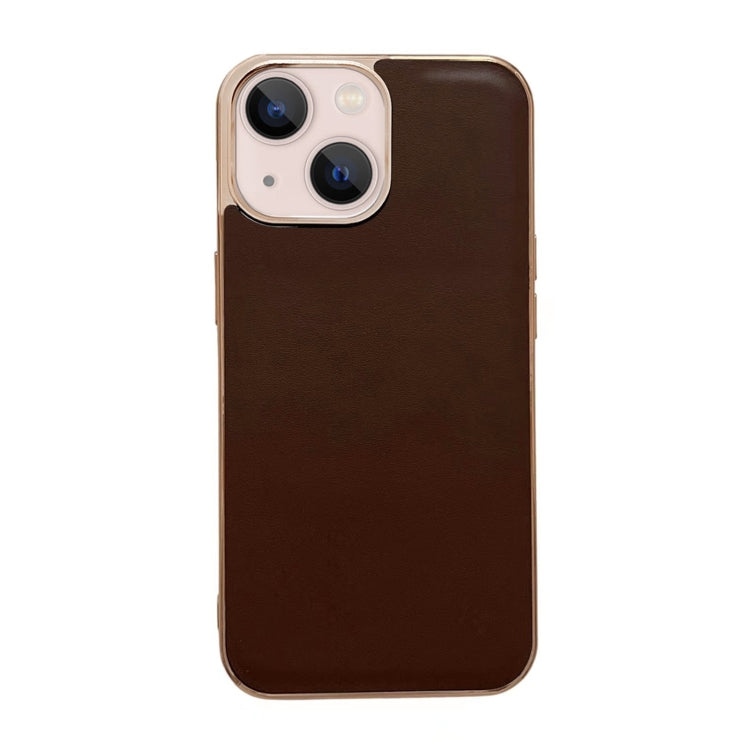 Genuine Leather Xiaoya Series Nano Electroplating Phone Case, For iPhone 14, For iPhone 14 Plus, For iPhone 14 Pro, For iPhone 14 Pro Max, For iPhone 13, For iPhone 13 Pro