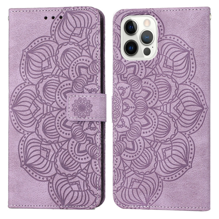 Mandala Embossed Flip Leather Phone Case, For iPhone 14, For iPhone 14 Plus, For iPhone 14 Pro, For iPhone 14 Pro Max
