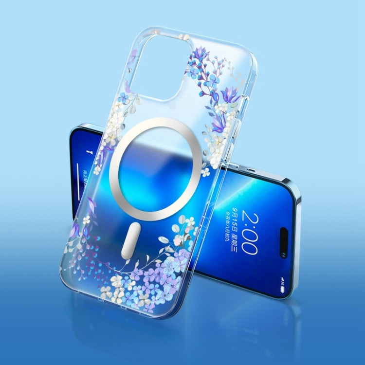 Flower Frosted MagSafe Phone Case, For iPhone 14, For iPhone 14 Plus, For iPhone 14 Pro