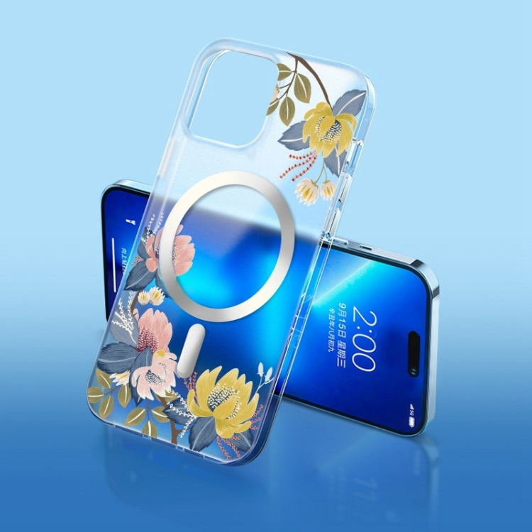 Flower Frosted MagSafe Phone Case, For iPhone 14, For iPhone 14 Plus, For iPhone 14 Pro