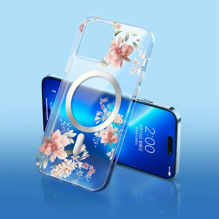 Flower Frosted MagSafe Phone Case, For iPhone 14 Pro Max