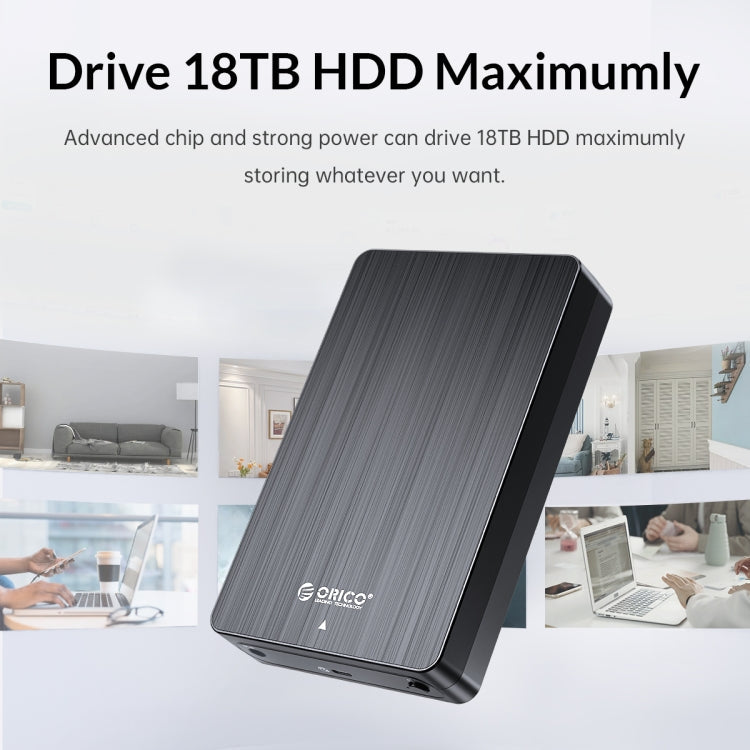 ORICO HM35C3 3.5 inch USB3.1 Gen1 Type-C Hard Drive Enclosure, EU Plug, US Plug, UK Plug, AU Plug