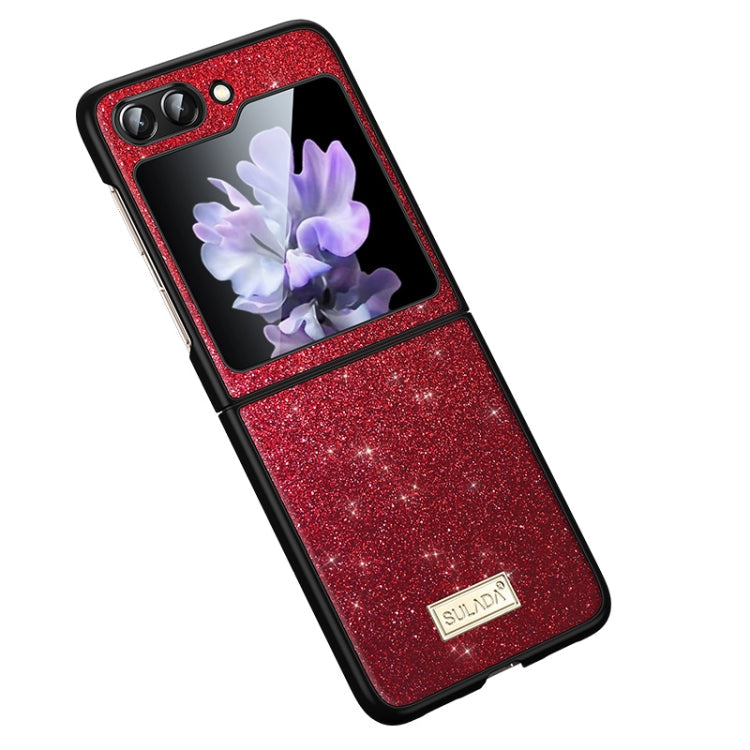 SULADA Shockproof TPU + Handmade Leather Phone Case, For Samsung Galaxy Z Flip5, For Samsung Galaxy Z Flip4
