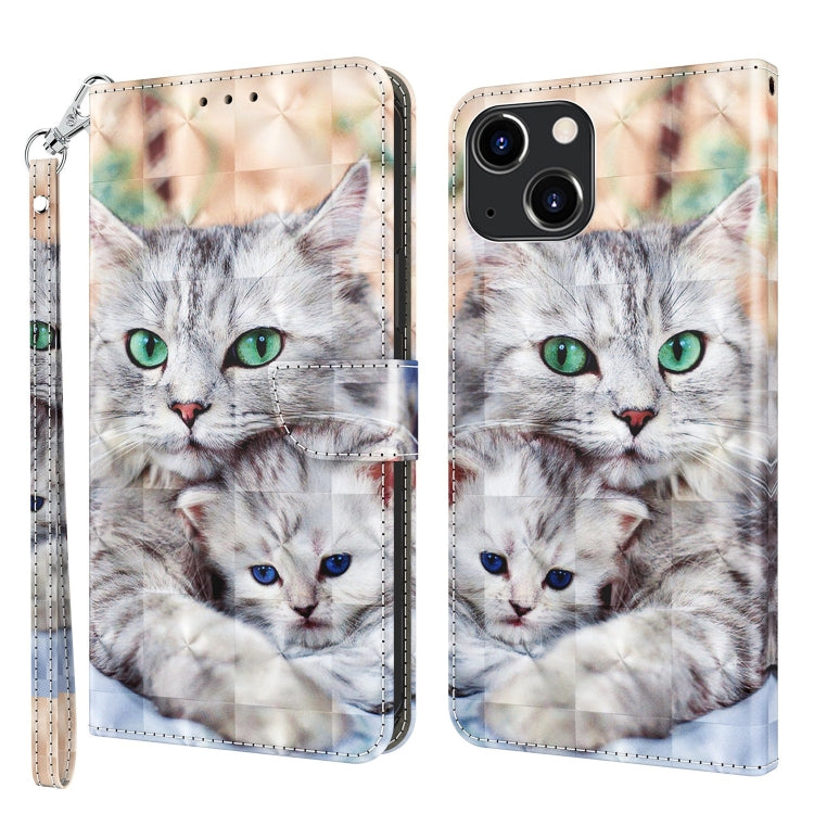 3D Painted Leather Phone Case, For iPhone 14, For iPhone 14 Plus, For iPhone 14 Pro