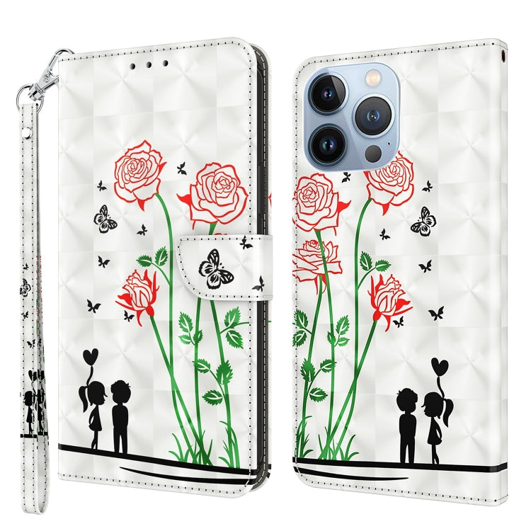 3D Painted Leather Phone Case, For iPhone 14, For iPhone 14 Plus, For iPhone 14 Pro