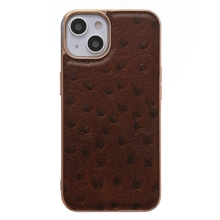 Genuine Leather Ostrich Texture Nano Case, For iPhone 13 Pro, For iPhone 13 Pro Max, For iPhone 13, For iPhone 14 Plus, For iPhone 14 Pro Max, For iPhone 14 Pro