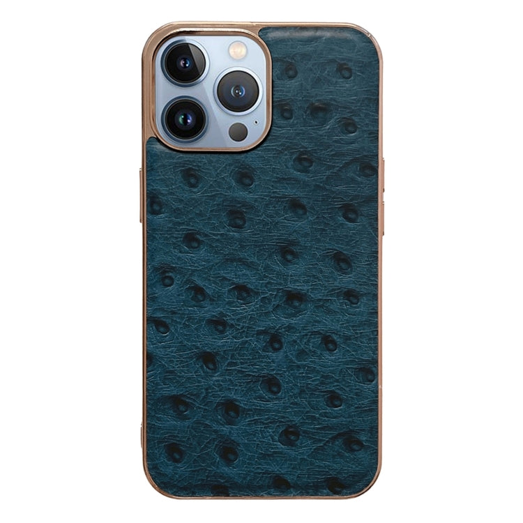 Genuine Leather Ostrich Texture Nano Case, For iPhone 13 Pro, For iPhone 13 Pro Max, For iPhone 13, For iPhone 14 Plus, For iPhone 14 Pro Max, For iPhone 14 Pro