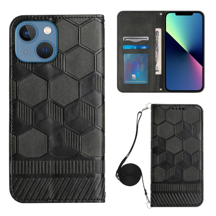Crossbody Football Texture Magnetic PU Phone Case, For iPhone 13 Mini, For iPhone 13 Pro, For iPhone 13 Pro Max, For iPhone 14