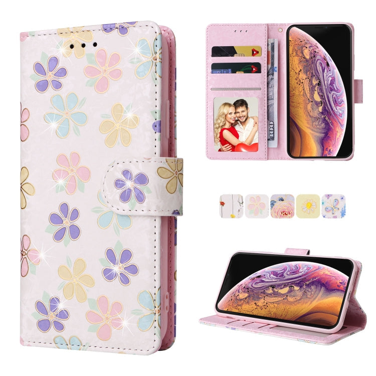 Bronzing Painting RFID Leather Case, For iPhone X / XS, For iPhone 7 Plus / 8 Plus, For iPhone SE 2022 / SE 2020 / 7 / 8
