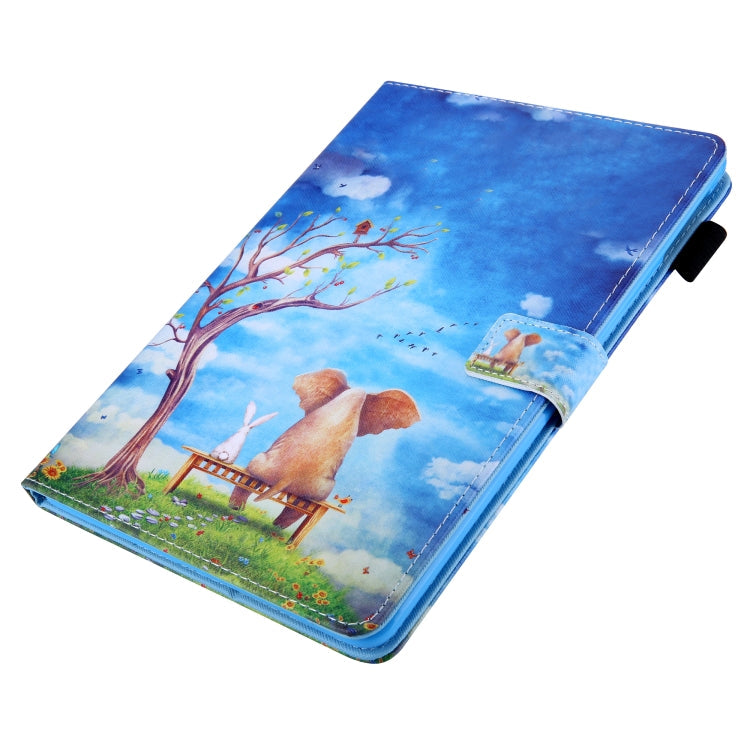 For iPad Pro 11 (2020) & (2018) Painted Pattern Tablet PC Protective Leather Case with Bracket & Card Slot & Photo Holder, Elephant Rabbit, Blue Pink Pineapple, Red Flower Pink Butterfly, Rose Flower, Red Flower Blue Butterfly, Pear Flower             ...