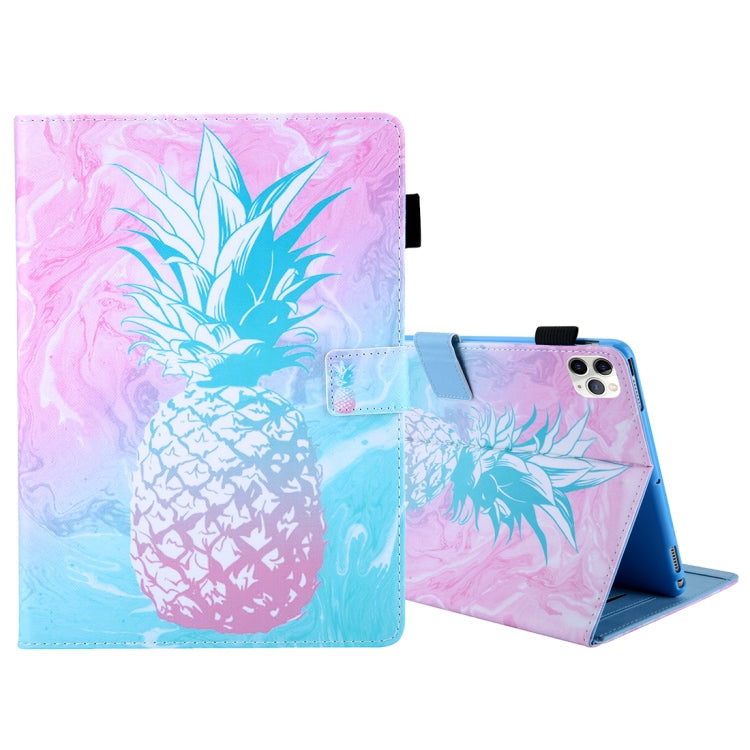 For iPad Pro 11 (2020) & (2018) Painted Pattern Tablet PC Protective Leather Case with Bracket & Card Slot & Photo Holder, Elephant Rabbit, Blue Pink Pineapple, Red Flower Pink Butterfly, Rose Flower, Red Flower Blue Butterfly, Pear Flower             ...