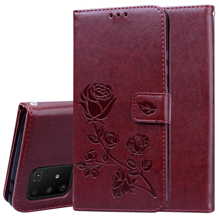 Rose Embossed Horizontal Flip PU Leather Case with Holder & Card Slots & Wallet, For Galaxy A81 / Note 10 Lite, For Galaxy A91 / S10 Lite, For Galaxy S20, For Galaxy S20 Plus