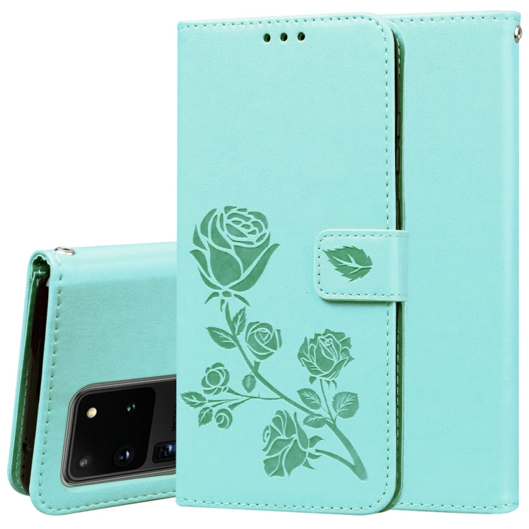 Rose Embossed Horizontal Flip PU Leather Case with Holder & Card Slots & Wallet, For Galaxy S20 Ultra, For Galaxy A51, For Galaxy A71, For Xiaomi Mi A3