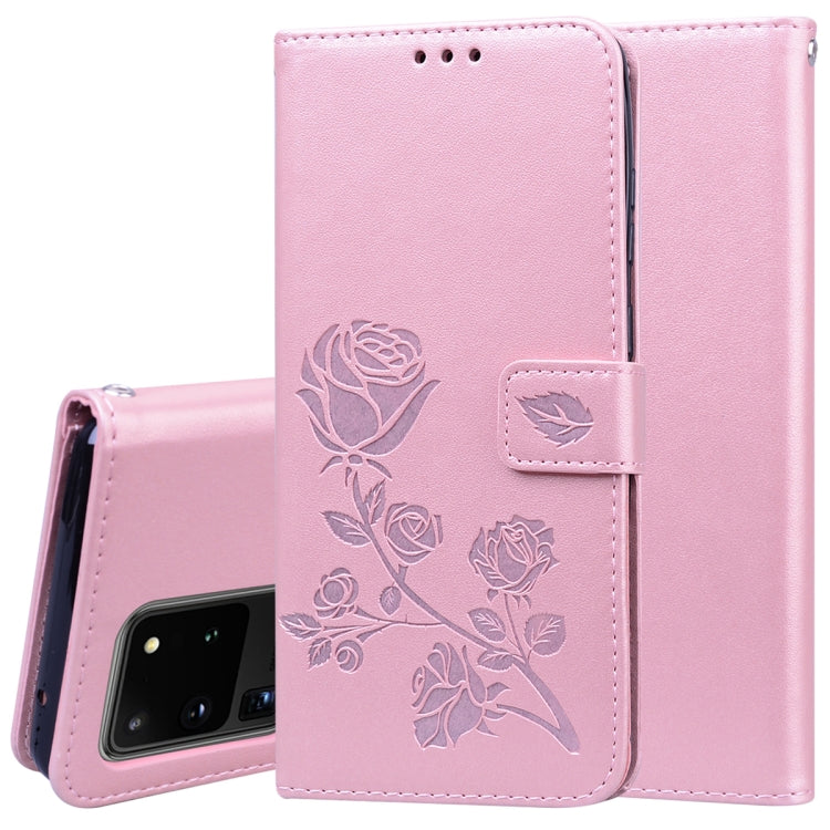 Rose Embossed Horizontal Flip PU Leather Case with Holder & Card Slots & Wallet, For Galaxy S20 Ultra, For Galaxy A51, For Galaxy A71, For Xiaomi Mi A3