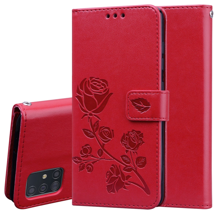 Rose Embossed Horizontal Flip PU Leather Case with Holder & Card Slots & Wallet, For Galaxy S20 Ultra, For Galaxy A51, For Galaxy A71, For Xiaomi Mi A3