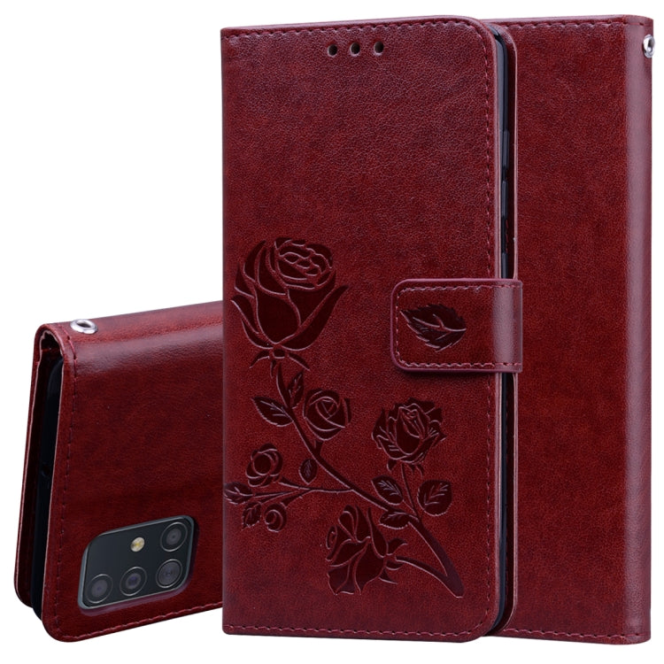 Rose Embossed Horizontal Flip PU Leather Case with Holder & Card Slots & Wallet, For Galaxy S20 Ultra, For Galaxy A51, For Galaxy A71, For Xiaomi Mi A3