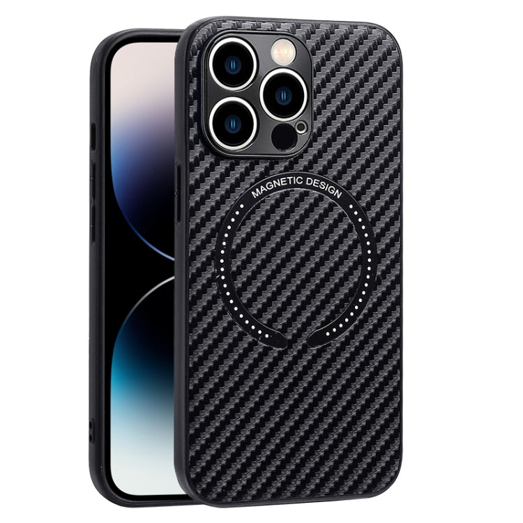 Carbon Fiber Texture MagSafe Magnetic Phone Case, For iPhone 14, For iPhone 14 Plus, For iPhone 14 Pro, For iPhone 14 Pro Max, For iPhone 13
