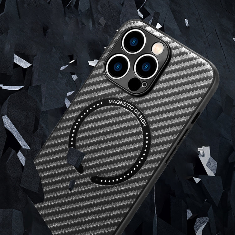 Carbon Fiber Texture MagSafe Magnetic Phone Case, For iPhone 13 Pro, For iPhone 13 Pro Max, For iPhone 12, For iPhone 12 Pro, For iPhone 12 Pro Max