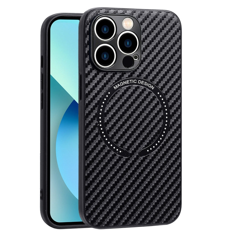 Carbon Fiber Texture MagSafe Magnetic Phone Case, For iPhone 13 Pro, For iPhone 13 Pro Max, For iPhone 12, For iPhone 12 Pro, For iPhone 12 Pro Max