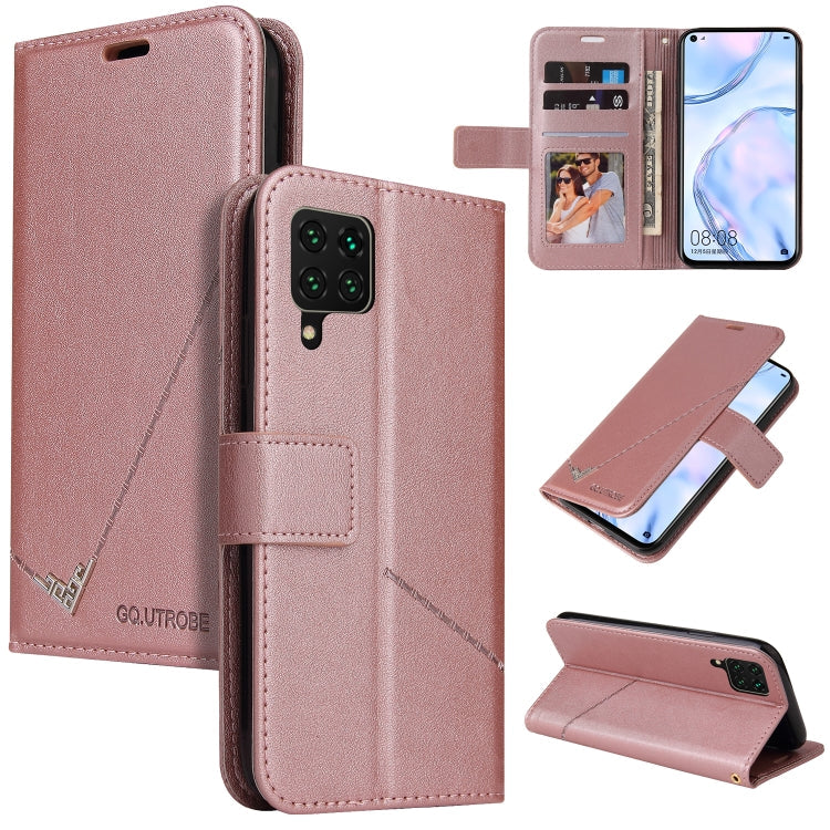 GQUTROBE Right Angle Leather Phone Case, For Huawei P40, For Huawei P40 Lite, For Huawei P40 Pro, Huawei P smart 2021