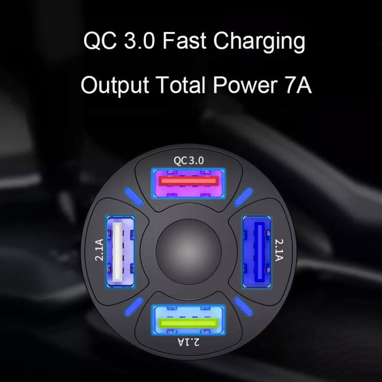 TE-094 4 in 1 Cigarette Lighter Conversion Plug Multi-function USB Car Fast Charger