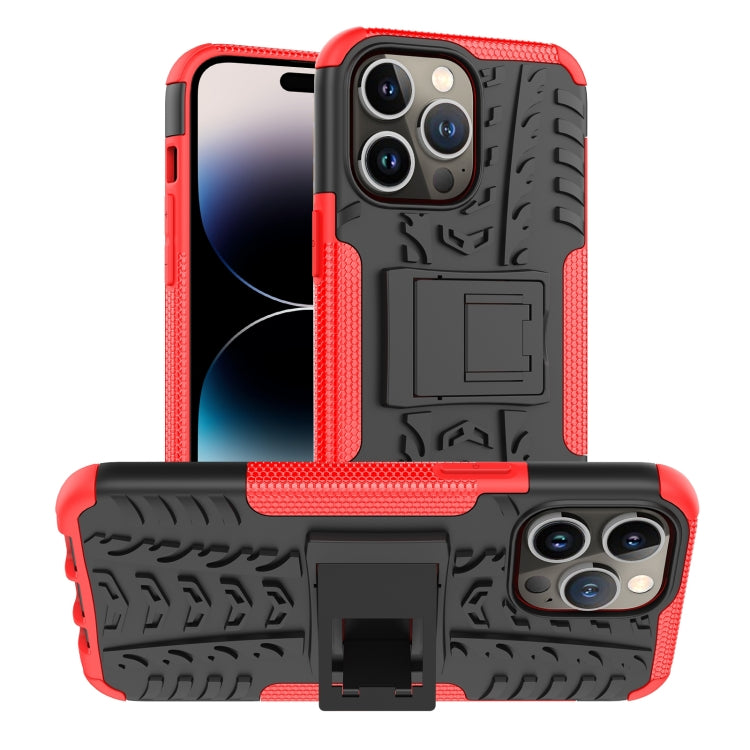 Tire Texture TPU + PC Phone Case with Holder, For iPhone 14 Pro Max