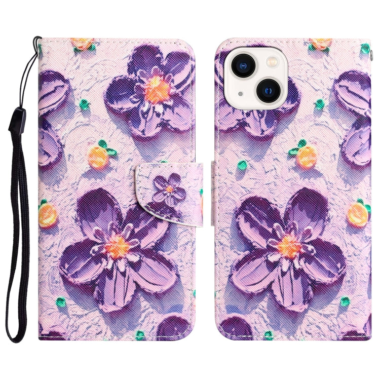 Colored Drawing Leather Phone Case, For iPhone 14 Plus