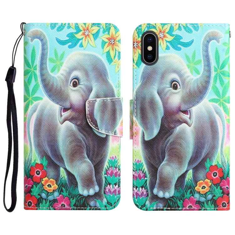 Colored Drawing Leather Phone Case, For iPhone XS Max