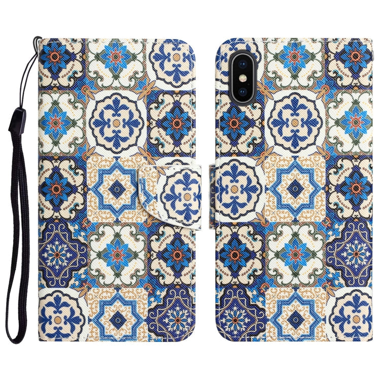 Colored Drawing Leather Phone Case, For iPhone X